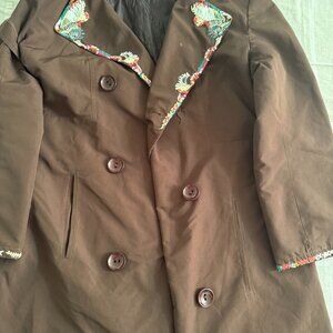 Women’s Long Brown Coat – Medium